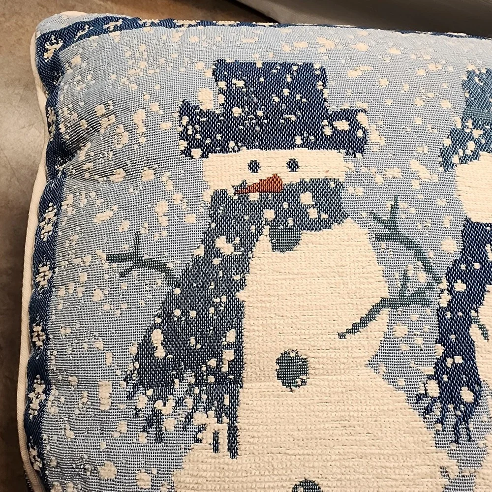 Tapestry Pillow Snowman Blue Snowmen 16
